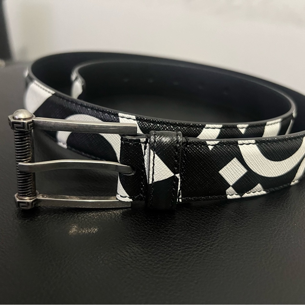 Versace Saffiano Leather Belt
